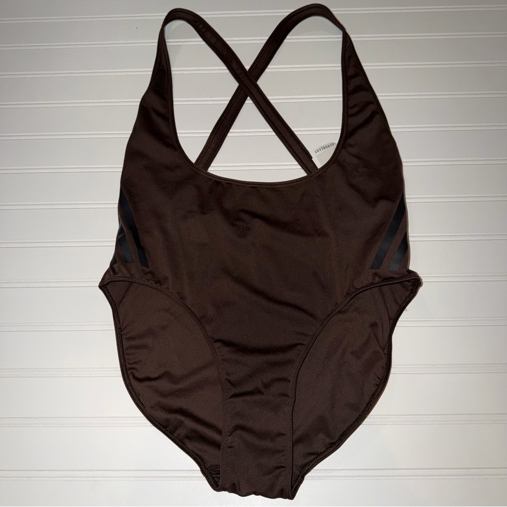 adidas Womens Train Icons 3 Stripe Leotard medium NWT
